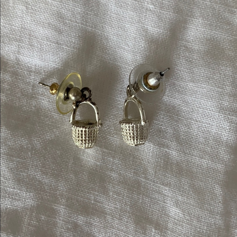 Sterling Silver Nantucket Basket Earrings